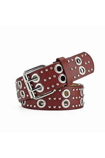 ZYXLB Ceinture Femme rivetée Femme PU Ceinture Filles personnalisé décoratif Jeans Pantalon Ceinture