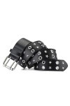 ZYXLB Ceinture Femme Double Boucle ardillon Ceinture étudiante Punk Cent avec Ceinture rivetée Homme gaz Oeil