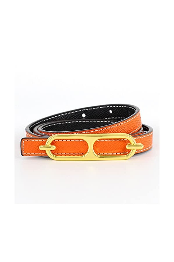 ZYXLB Ceinture en Cuir for Femmes avec Pantalons décontractés Robes Ceinture Fine Double Face Positive et Négative Double Usa