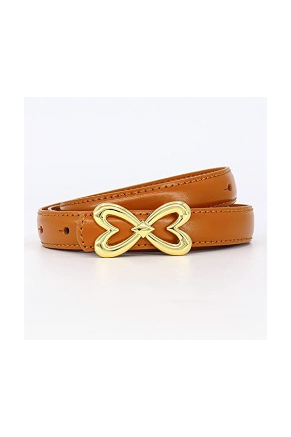 ZYXLB Ceinture for Femmes en Alliage dor de Printemps avec Double Boucle Lisse Papillon damour Ceinture for Dames Color : 