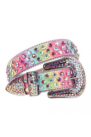 Ceintures de cowboy en cuir synthétique avec strass pour femme