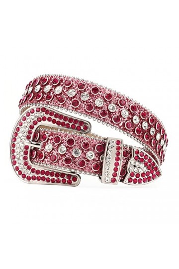 Ceintures de cowboy en cuir synthétique avec strass pour femme