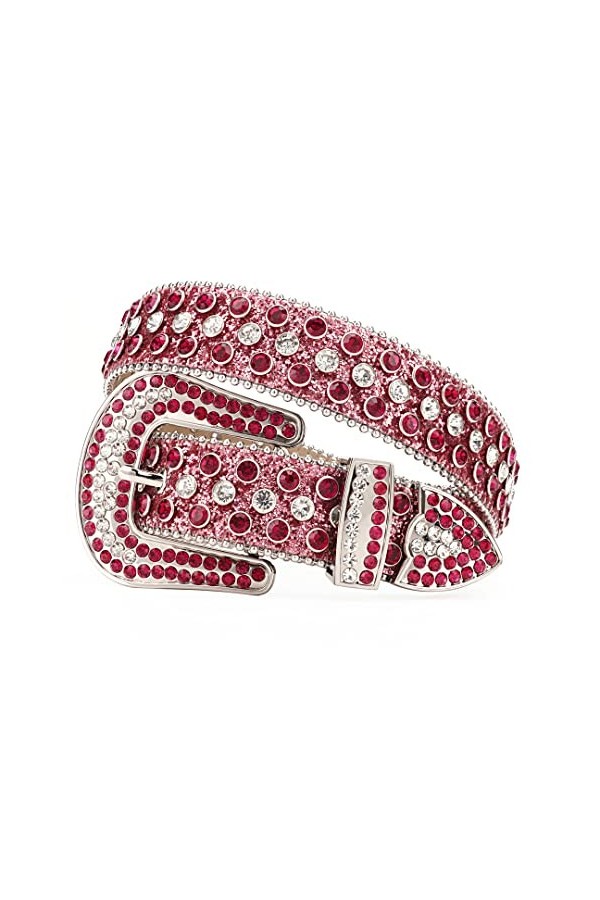 Ceintures de cowboy en cuir synthétique avec strass pour femme