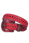 Wvapzxx Ceintures occidentales de strass ceinture de luxe de diamant de courroie pour des, Rouge, 38 waist28-29inch 