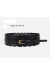 Ceinture en Dentelle Creuse pour Dames en Cuir Large Bandoulière Ceinture pour Dames réglable Couleur : Noir, Taille : Taill
