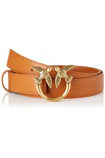Pinko Love Berry H3 Ceinture de Mollet, L58q_Cuir-Or Antique, M Femme