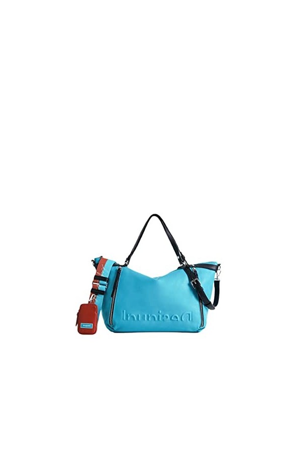 Desigual Bols_Half Logo LIBIA, Sac à Main. Femme, Bleu, Taille Unique