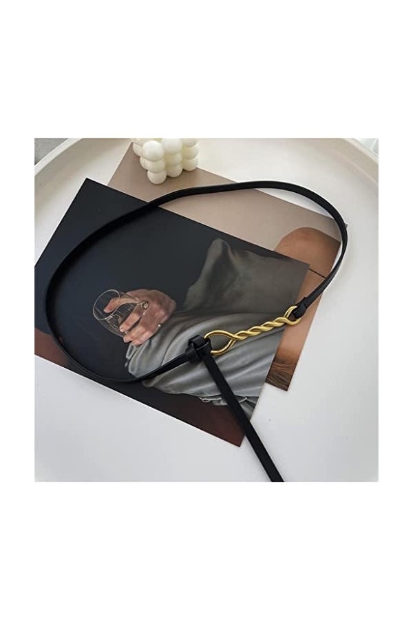 Xwwdp Automne et hiver Retro Knottette Mine Court Manteau de la jupe Femme All-match Ceinture de pull décoratif Courroie Col