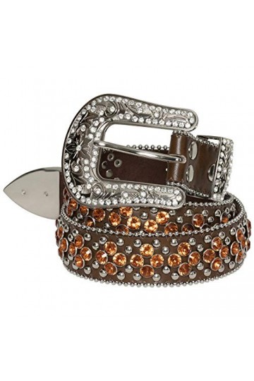 STARS & STRIPES STONE-5 Ceinture en cuir pour femme Marron - Marron - Medium