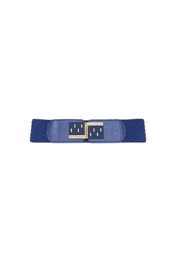 JJZXD Ceinture élastique femme femme large bande Puce Boucle métallique Ceinture Femme Vêtements Accessoires Color : Blue, S