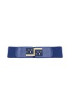 JJZXD Ceinture élastique femme femme large bande Puce Boucle métallique Ceinture Femme Vêtements Accessoires Color : Blue, S