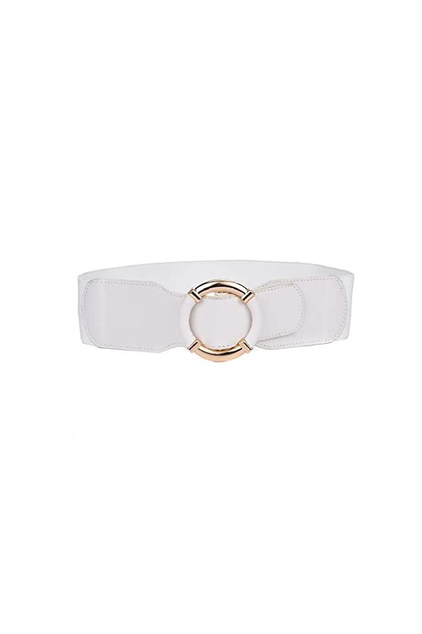 JJZXD Ceinture large élastique for femme avec ceinture de boucle ronde enveloppante for femmes accessoires de vêtements Colo