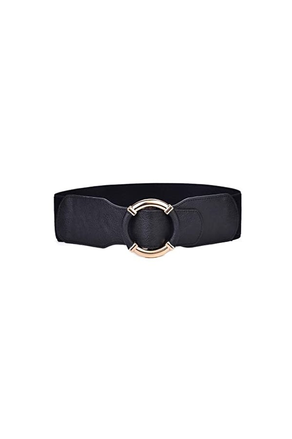 JJZXD Ceinture large élastique for femme avec ceinture de boucle ronde enveloppante for femmes accessoires de vêtements Colo