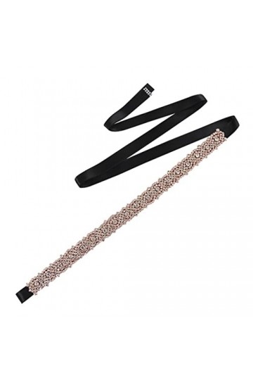 MJWDP Rose Gold Belt Rhinestone Accessoires de Mariage Brides Bridesmaid Girlfriend Girl Color : J, Size : Regolabile 