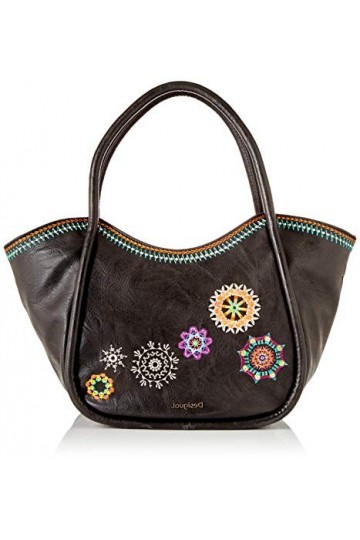 Desigual PU Shoulder Bag, Handbag Femme, Marron, Taille Unique