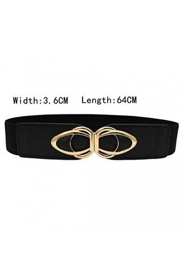 LEPSJGC Ceinture élastique à bande élastique à bande élastique Puce Accessoires de vêtements en cuir Color : Black, Size : 6
