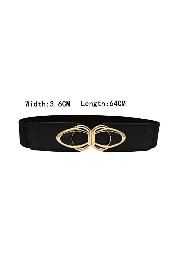 LEPSJGC Ceinture élastique à bande élastique à bande élastique Puce Accessoires de vêtements en cuir Color : Black, Size : 6