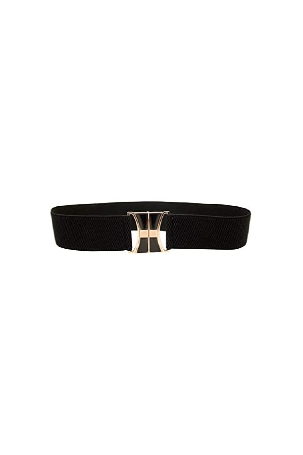 LEPSJGC Ceinture élastique à la ceinture élastique for femme Color : Black, Size : One size 