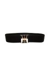 LEPSJGC Ceinture élastique à la ceinture élastique for femme Color : Black, Size : One size 
