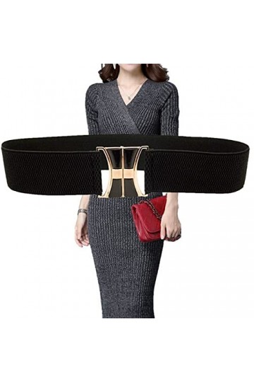 LEPSJGC Ceinture élastique à la ceinture élastique for femme Color : Black, Size : One size 