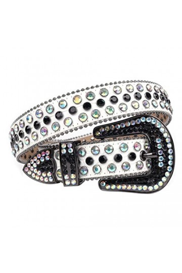 Ceinture dorée avec strass pour homme et femme, Noir et violet., 38 28-29inch 