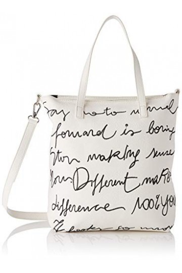 Desigual PU Bag, Sac de Shopping. Femme, Blanc, Taille Unique