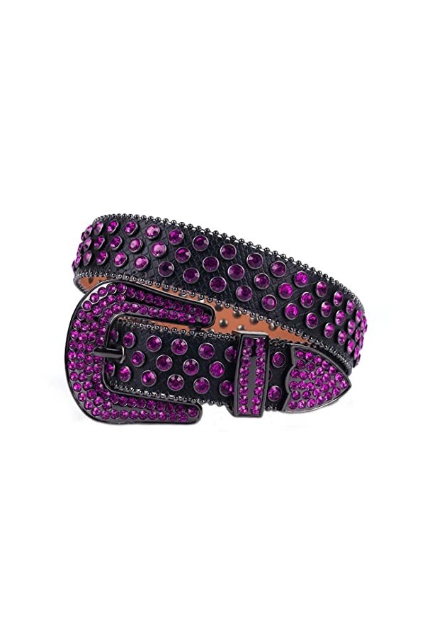 Sangle de luxe Western Strass Diamant Ceinture Sangle Sangle Hommes Femmes Cristal Coloré Décoratif Punk Ceintures