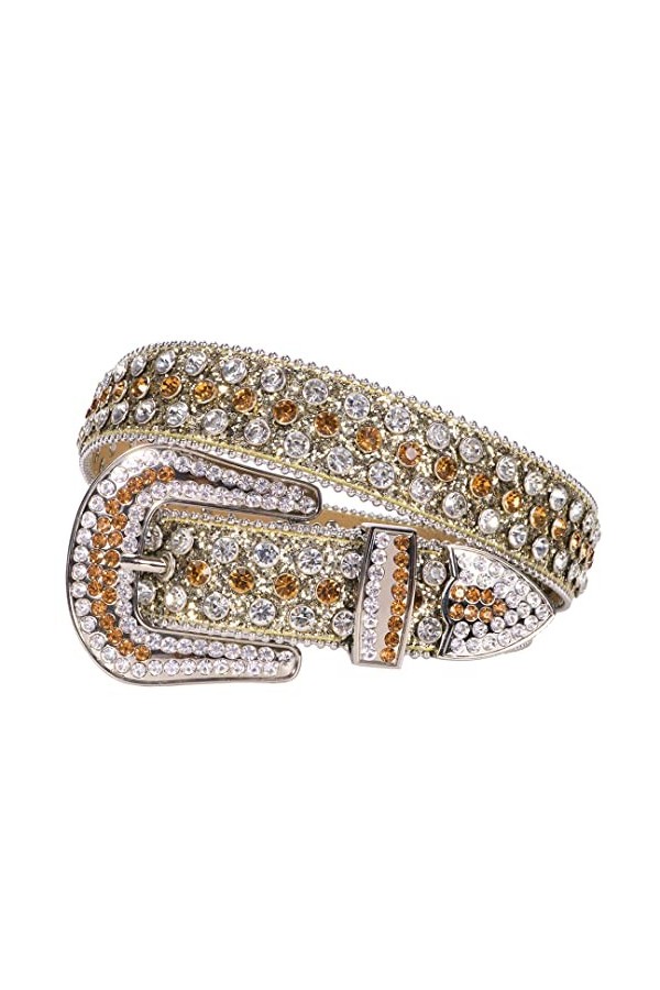 Ceintures de luxe en strass cloutés en cuir PU pour femme