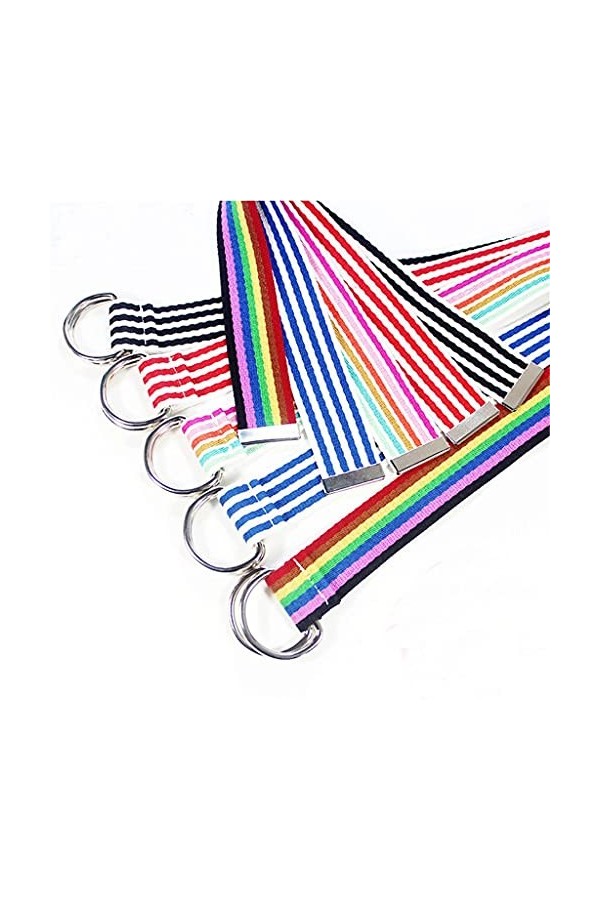 WZHZJ Ceinture en toile pour hommes Femmes Stripes multicolores D LONG TAILLE COUCHE DE LA TAILLE JEANS CEINTURE DE STUDIANT 