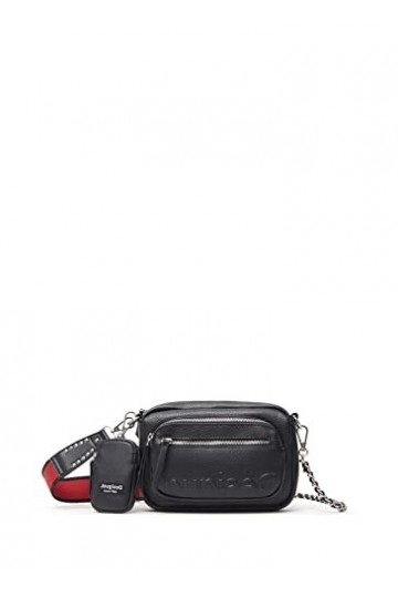 Desigual Bols_Embossed Half Cambr, Across Body Bag Femme, Noir, Taille Unique