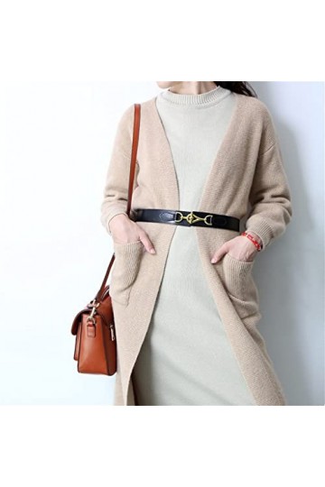 JJZXD Ceinture Noire Large décorative for femmes Color : Black, Size : 70cm 