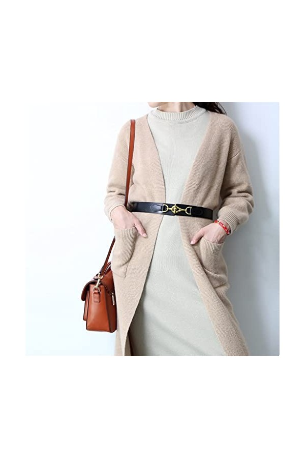 JJZXD Ceinture Noire Large décorative for femmes Color : Black, Size : 70cm