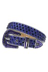 Ceinture tendance Western à strass cloutés avec boucle large et strass - Ceinture de luxe pour homme et femme - 3,5 cm