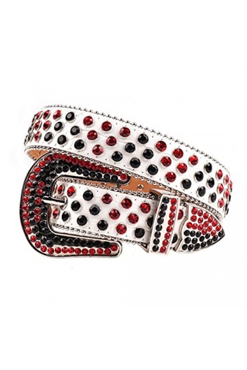 Ceinture de luxe en strass pour homme et femme - Ceinture cloutée en strass - Ceinture pour jeans Cinto de strass - Noir et r
