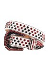 Ceinture de luxe en strass pour homme et femme - Ceinture cloutée en strass - Ceinture pour jeans Cinto de strass - Noir et r