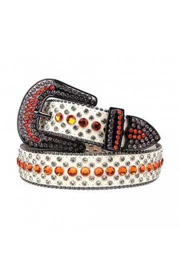 Ceinture de luxe en strass pour homme et femme - Ceinture cloutée en strass - Ceinture pour jeans Cinto de strass - Noir et r