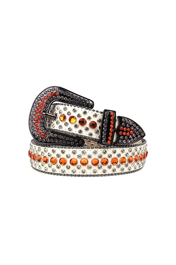 Ceinture de luxe en strass pour homme et femme - Ceinture cloutée en strass - Ceinture pour jeans Cinto de strass - Noir et r