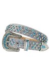 Ceinture Western de luxe avec strass cloutés pour homme et femme Sangle Cinto De Strass Jeans colorée 7,6 cm