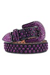 Ceinture à strass pour femme et homme - Ceinture à strass cloutée avec boucle mobile - Ceinture de luxe pour cowboy Cowgirl -