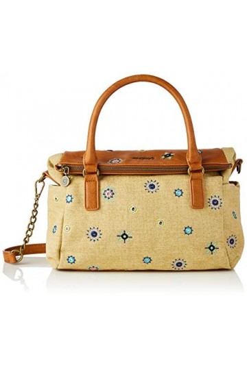 Desigual Fabric Hand Bag, Handbag Femme, Marron, Taille Unique