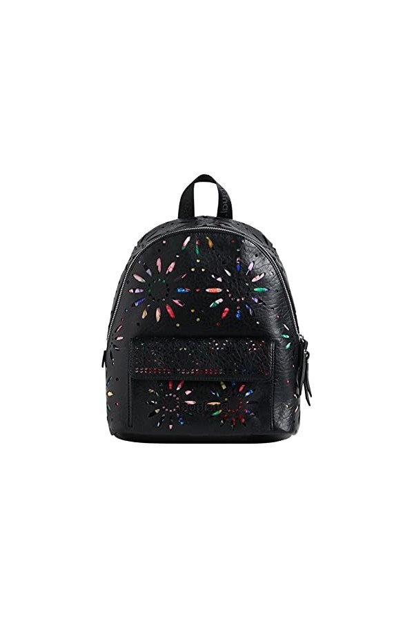 Desigual Back_Dandelion Mombasa Mi, Sac à Dos Mini Femme, Noir, Taille Unique