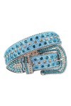 Ceinture Western avec strass et boucle ardillon pour homme et femme - Pour jeans - Doré - 111,8 cm