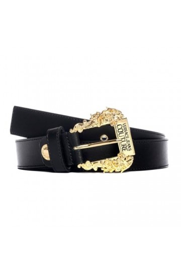 Versace Jeans Couture Ceinture 75VA6F01 71627 899 - Noir avec Boucle Or Taille 105 cm, Noir , 105