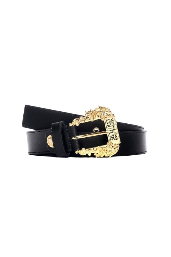 Versace Jeans Couture Ceinture 75VA6F01 71627 899 - Noir avec Boucle Or Taille 105 cm, Noir , 105