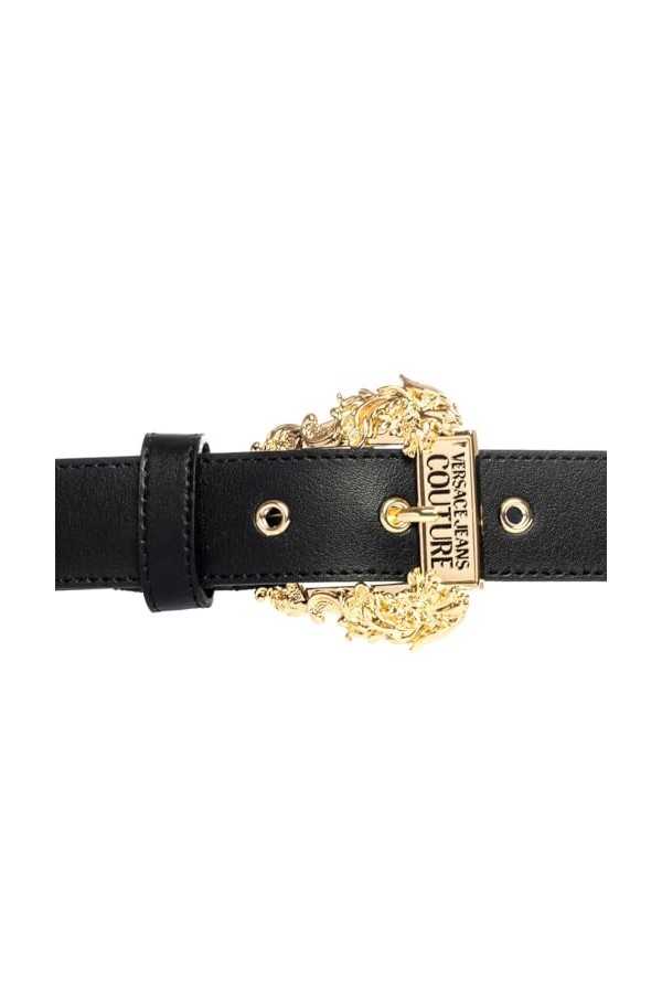 Versace Jeans Couture Ceinture 75VA6F01 71627 899 - Noir avec Boucle Or Taille 105 cm, Noir , 105