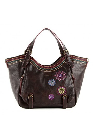 Desigual Accessories PU Shoulder Bag, Femme, Marron, U