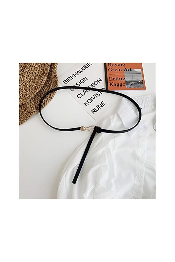 BAtlam Ceinture pour Dames Costume Ceinture Fine pour Femme Ceinture décorative pour Femme Mode Robe Noire Pull Ceintures Lo