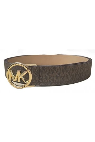 Michael Kors 556277C Ceinture pour femme avec logo marron et matériel doré, marron, X-Large