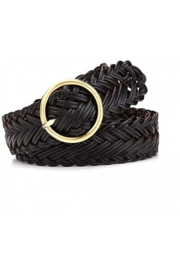 Tricoté Dames Ceinture Cuir Tressé Ceinture Dames Boucle Ronde Ceinture Tressée Femmes Casual Dames Jeans Ceinture Réglable 