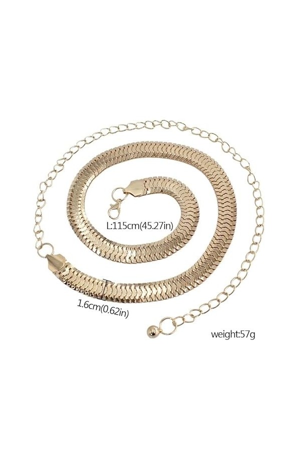 Chaîne Ceinture Femmes Dame Taille Haute Or Ceintures Ceinture Robe de soirée Chaîne en métal Ceinture Couleur : Or Taille :